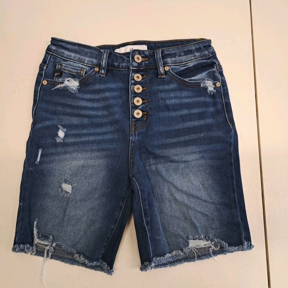 KanCan Distressed Jean Shorts Women's Small Button Fly cotton